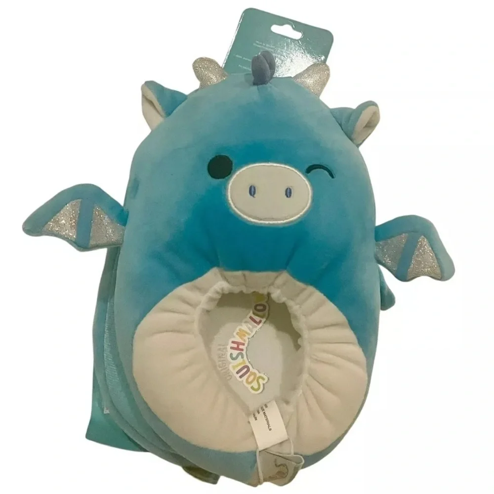 Squishmallows Blue Dragon Plush Pillow